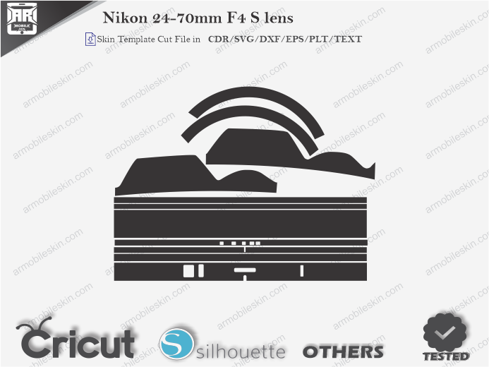 Nikon 24-70mm F4 S lens Skin Template Vector