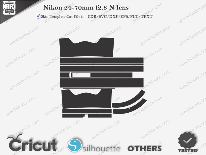 Nikon 24-70mm f2.8 N lens Skin Template Vector