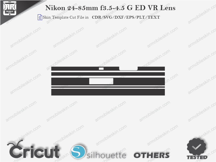 Nikon 24-85mm f3.5-4.5 G ED VR Lens Skin Template Vector