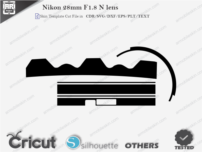 Nikon 28mm F1.8 N lens Skin Template Vector