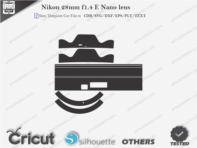Nikon 28mm f1.4 E Nano lens Skin Template Vector