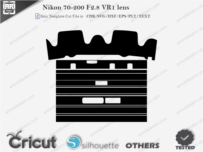 Nikon 70-200 F2.8 VR1 lens Skin Template Vector
