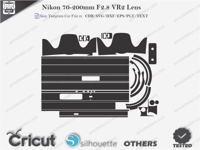 Nikon 70-200mm F2.8 VR2 Lens Skin Template Vector