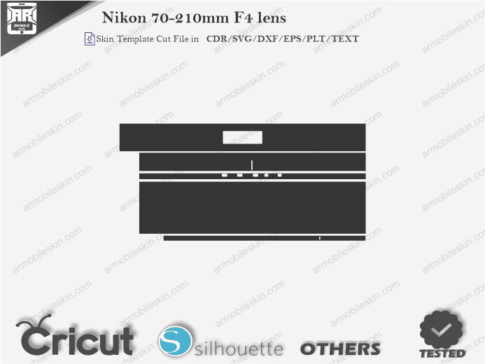 Nikon 70-210mm F4 lens Skin Template Vector