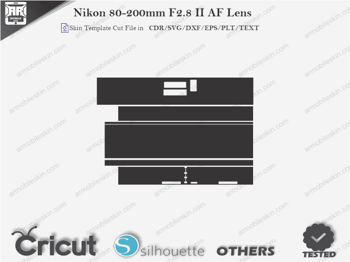 Nikon 80-200mm F2.8 II AF Lens Skin Template Vector