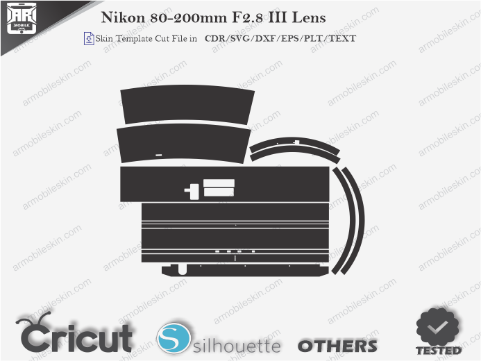 Nikon 80-200mm F2.8 III Lens Skin Template Vector