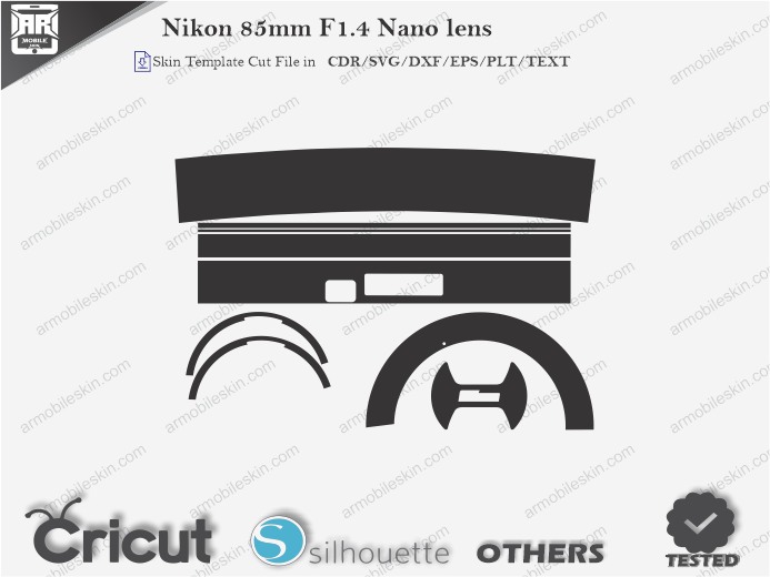 Nikon 85mm F1.4 Nano lens Skin Template Vector