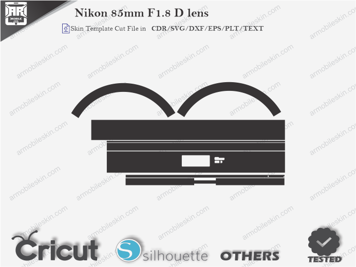 Nikon 85mm F1.8 D lens Skin Template Vector