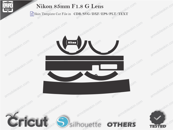 Nikon 85mm F1.8 G Lens Skin Template Vector