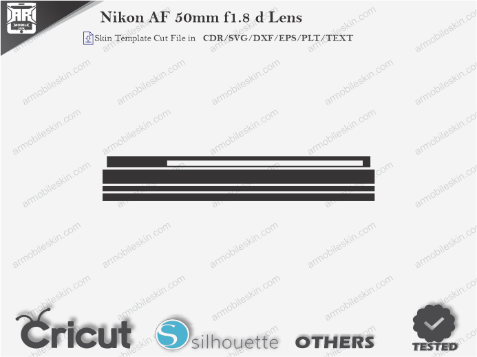 Nikon AF 50mm f1.8 d Lens Skin Template Vector