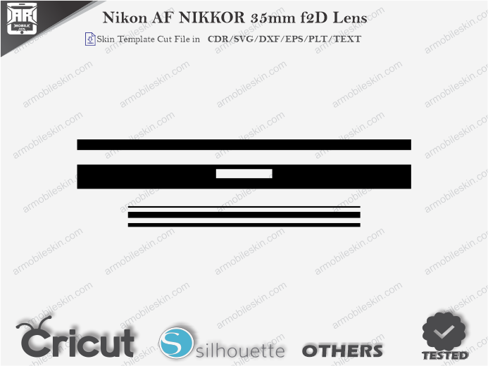 Nikon AF NIKKOR 35mm f2D Lens Skin Template Vector