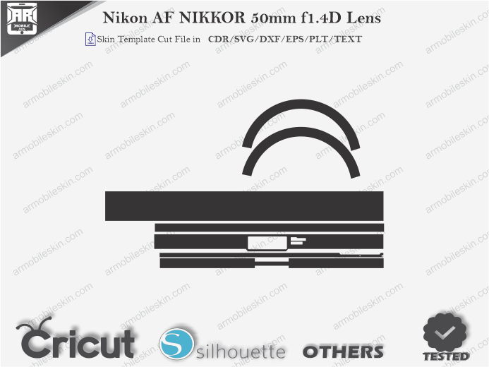 Nikon AF NIKKOR 50mm f1.4D Lens Skin Template Vector