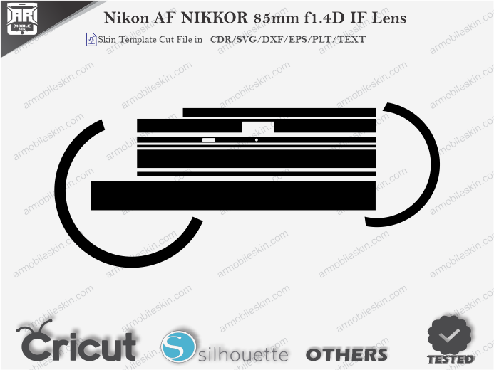 Nikon AF NIKKOR 85mm f1.4D IF Lens Skin Template Vector