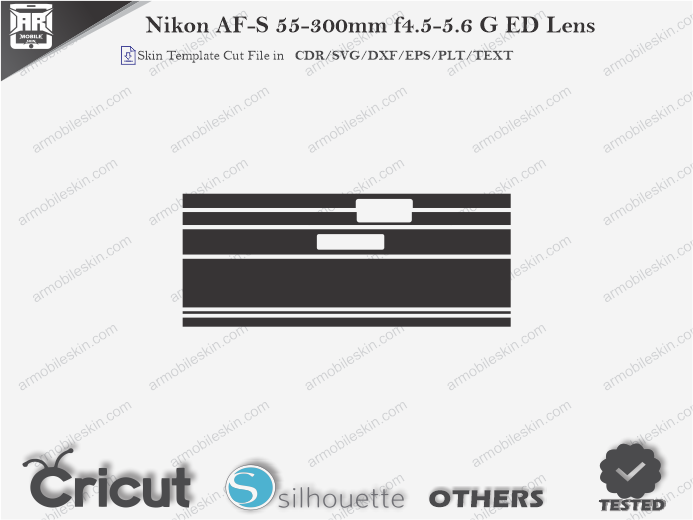 Nikon AF-S 55-300mm f4.5-5.6 G ED Lens Skin Template Vector
