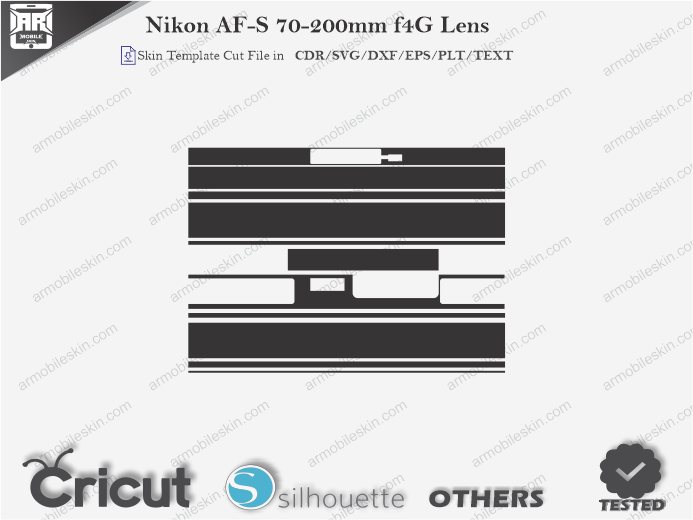 Nikon AF-S 70-200mm f4G Lens Skin Template Vector