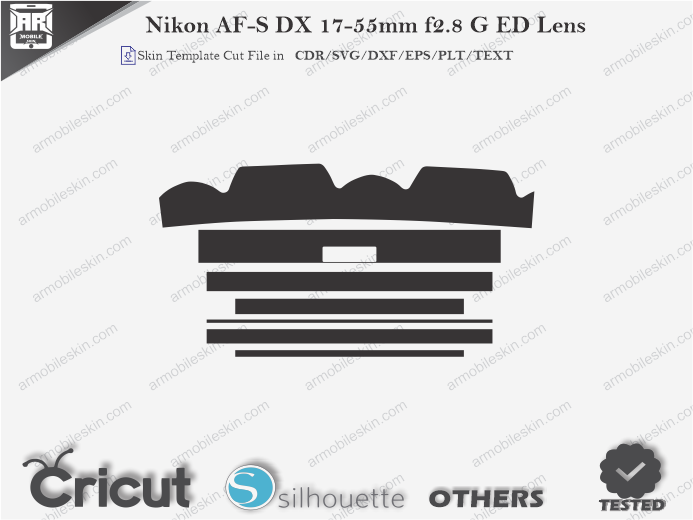 Nikon AF-S DX 17-55mm f2.8 G ED Lens Skin Template Vector