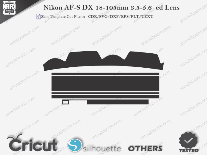 Nikon AF-S DX 18-105mm 3.5-5.6 ed Lens Skin Template Vector