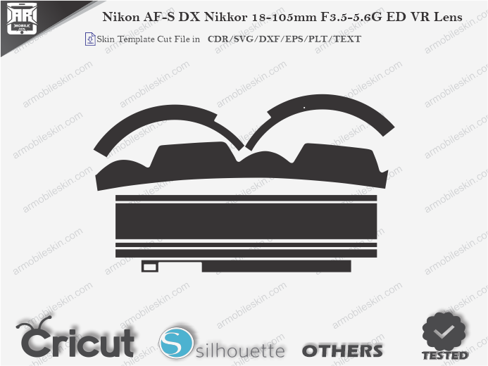 Nikon AF-S DX Nikkor 18-105mm F3.5-5.6G ED VR Lens Skin Template Vector