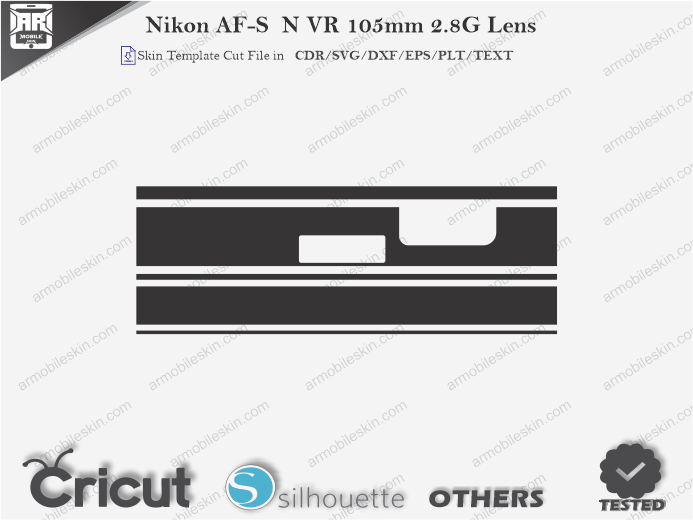 Nikon AF-S N VR 105mm 2.8G Lens Skin Template Vector