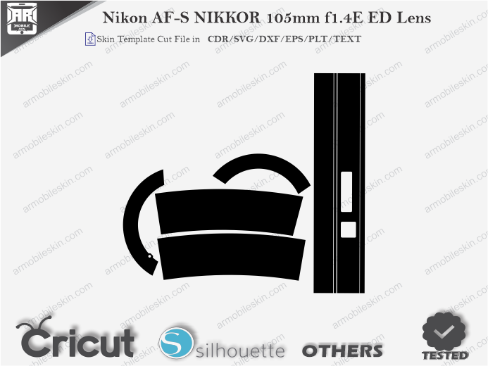 Nikon AF-S NIKKOR 105mm f1.4E ED Lens Skin Template Vector