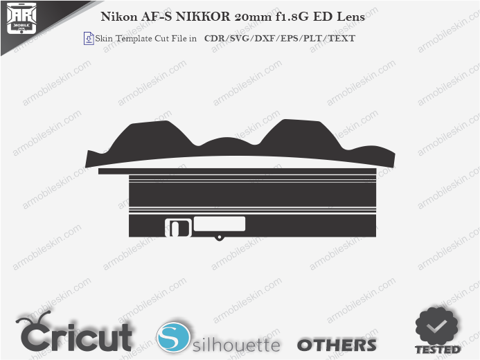 Nikon AF-S NIKKOR 20mm f1.8G ED Lens Skin Template Vector