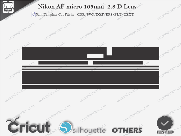 Nikon AF micro 105mm 2.8 D Lens Skin Template Vector