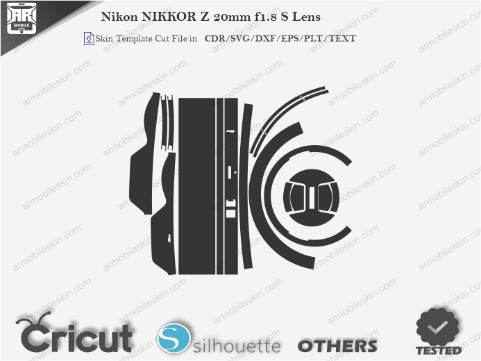 Nikon NIKKOR Z 20mm f1.8 S Lens Skin Template Vector