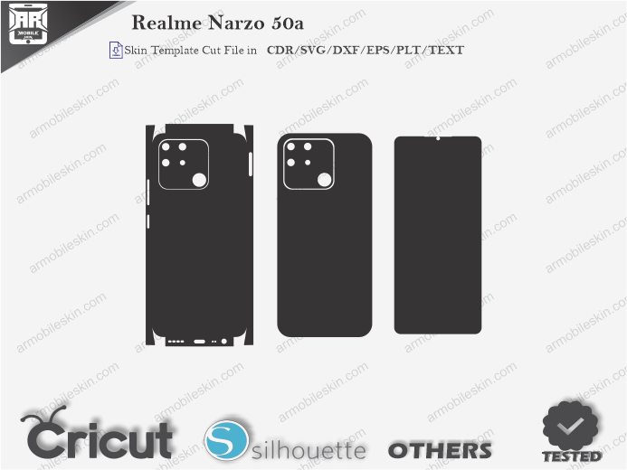 Realme Narzo 50a Skin Template Vector