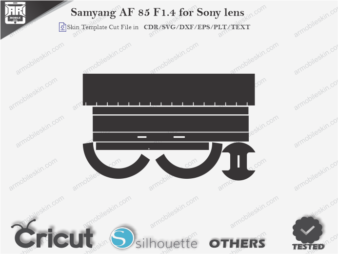 Samyang AF 85 F1.4 for Sony lens Skin Template Vector