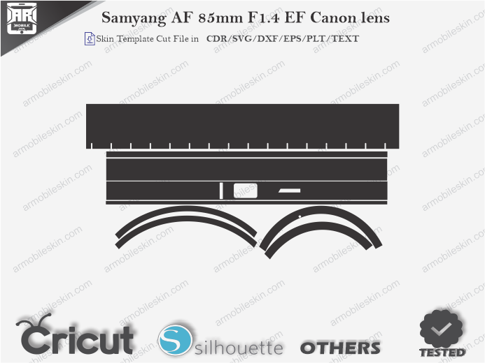 Samyang AF 85mm F1.4 EF Canon lens Skin Template Vector