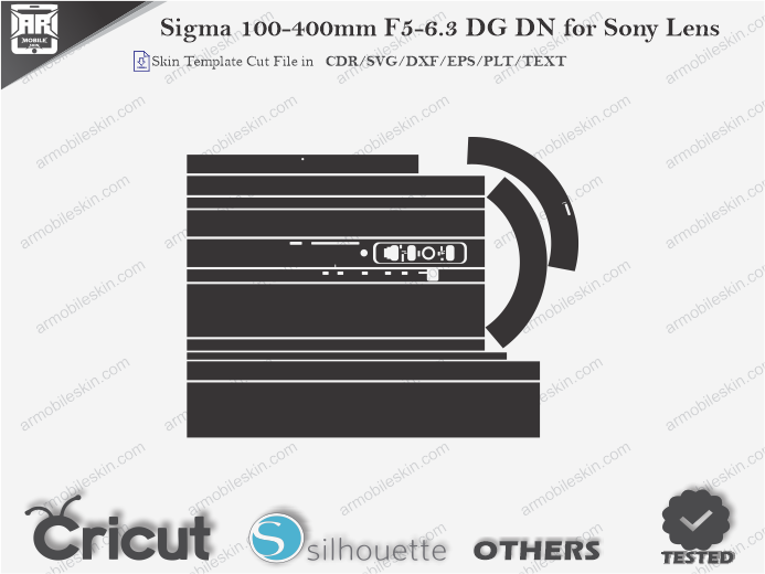 Sigma 100-400mm F5-6.3 DG DN for Sony Lens Skin Template Vector