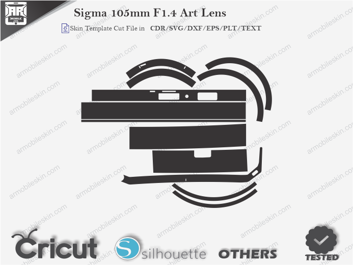 Sigma 105mm F1.4 Art Lens Skin Template Vector