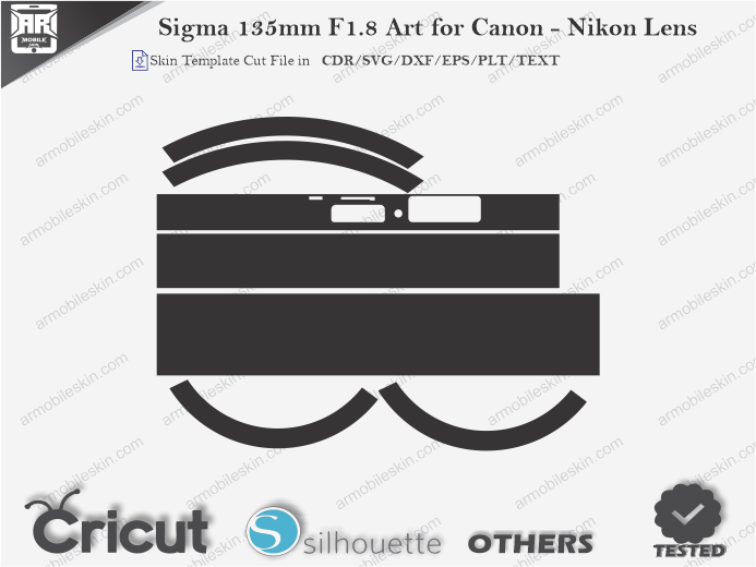 Sigma 135mm F1.8 Art for Canon - Nikon Lens Skin Template Vector
