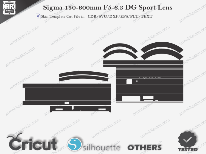 Sigma 150-600mm F5-6.3 DG Sport Lens Skin Template Vector