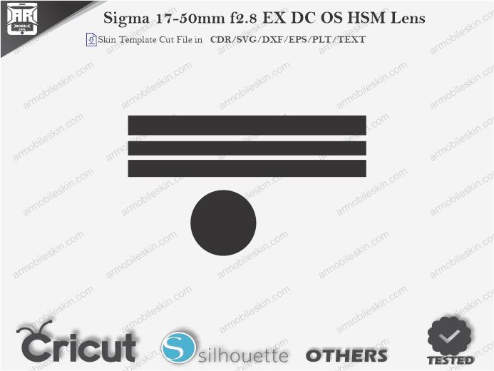 Sigma 17-50mm f2.8 EX DC OS HSM Lens Skin Template Vector