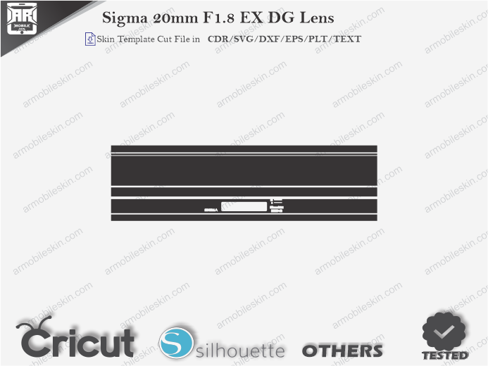 Sigma 20mm F1.8 EX DG Lens Skin Template Vector