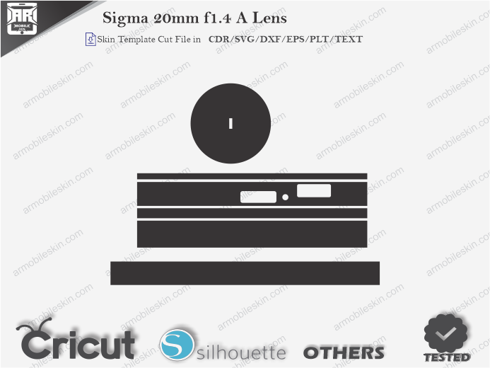 Sigma 20mm f1.4 A Lens Skin Template Vector