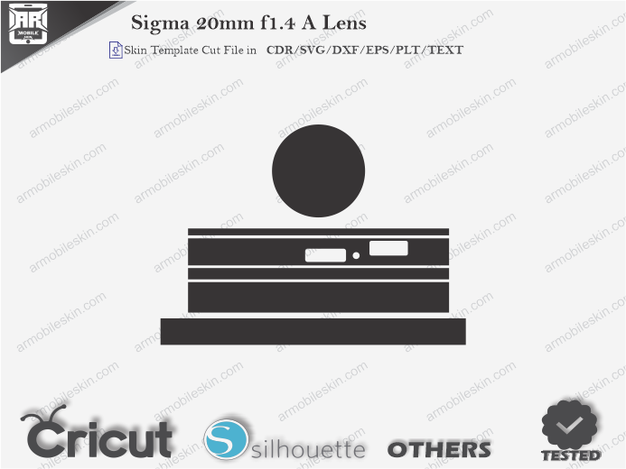 Sigma 20mm f1.4 A Lens Skin Template Vector