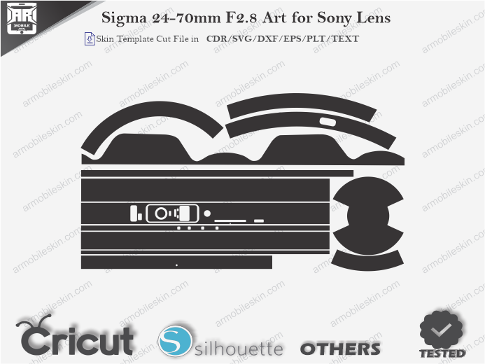 Sigma 24-70mm F2.8 Art for Sony Lens Skin Template Vector