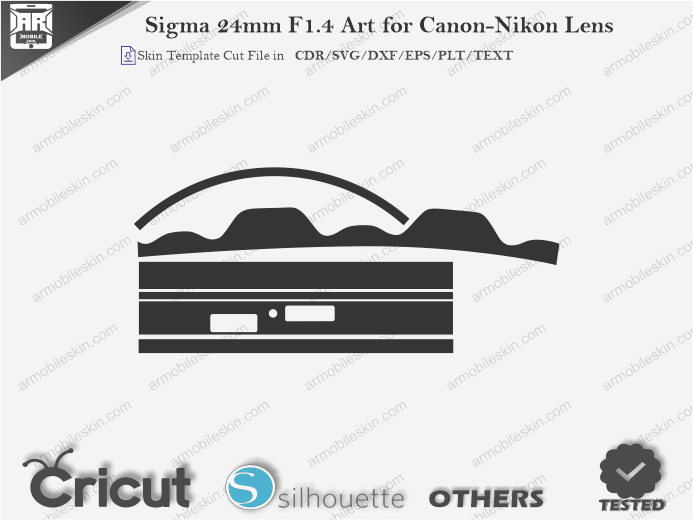 Sigma 24mm F1.4 Art for Canon-Nikon Lens Skin Template Vector