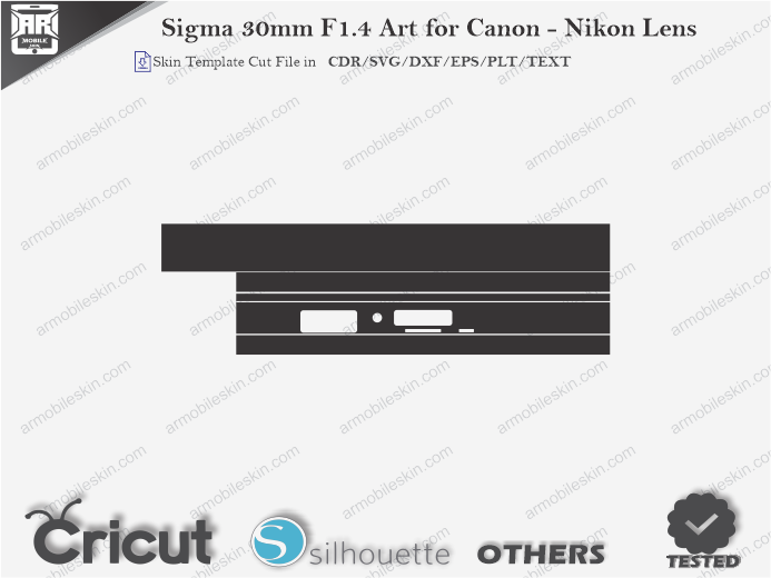Sigma 30mm F1.4 Art for Canon - Nikon Lens Skin Template Vector