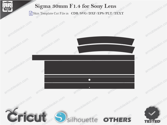 Sigma 30mm F1.4 for Sony Lens Skin Template Vector