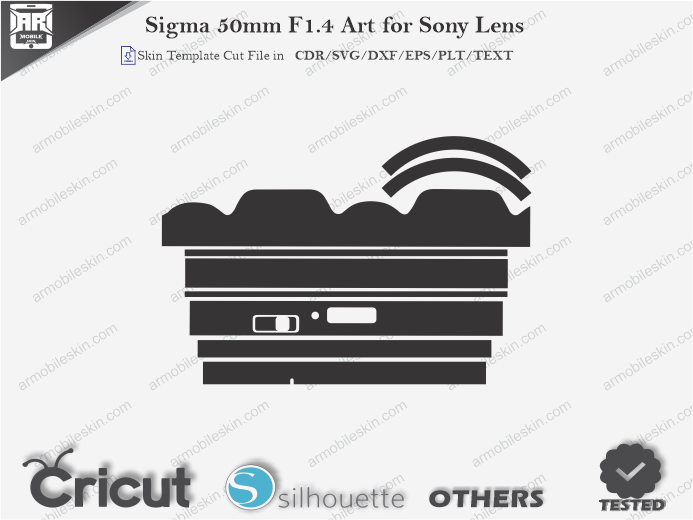 Sigma 50mm F1.4 Art for Sony Lens Skin Template Vector