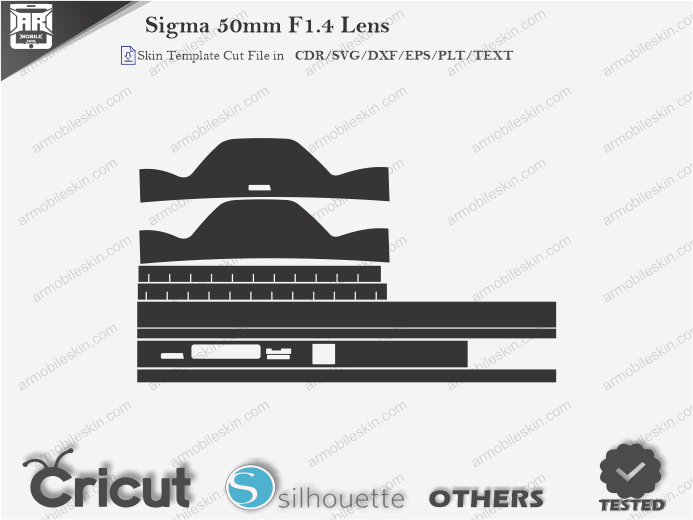 Sigma 50mm F1.4 Lens Skin Template Vector