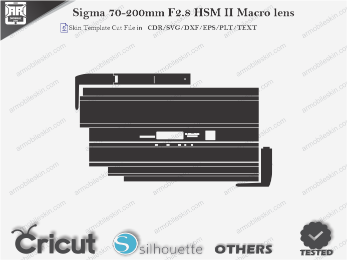 Sigma 70-200mm F2.8 HSM II Macro lens Skin Template Vector