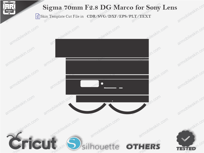 Sigma 70mm F2.8 DG Marco for Sony Lens Skin Template Vector