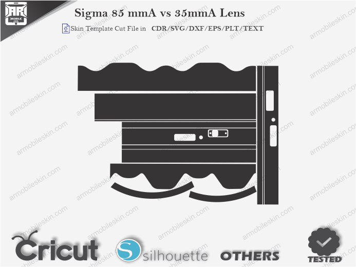 Sigma 85 mmA vs 35mmA Lens Skin Template Vector
