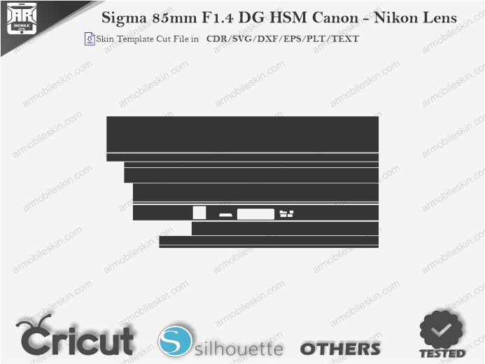 Sigma 85mm F1.4 DG HSM Canon - Nikon Lens Skin Template Vector