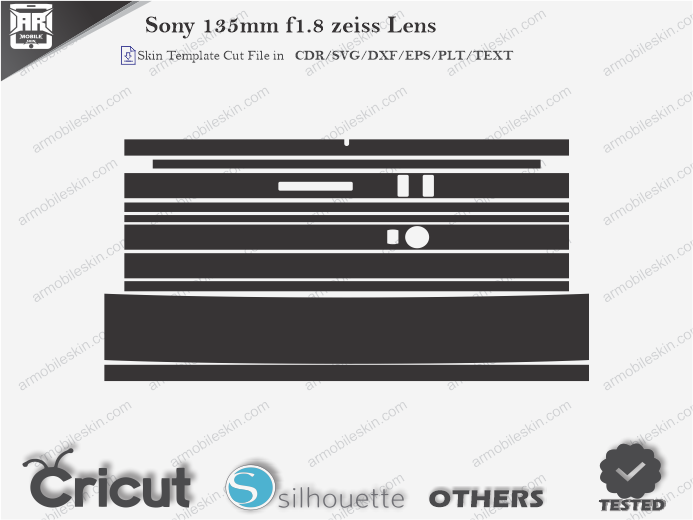 Sony 135mm f1.8 zeiss Lens Skin Template Vector
