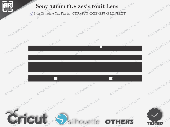 Sony 32mm f1.8 Zeiss touit Lens Skin Template Vector